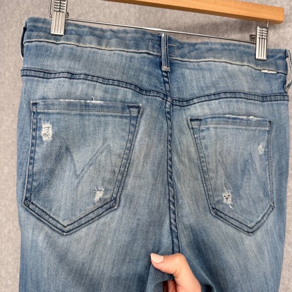 Mother Womens Looker High Waisted Skinny Jeans Size 27 Light Graffiti Wash READ - Picture 6 of 16